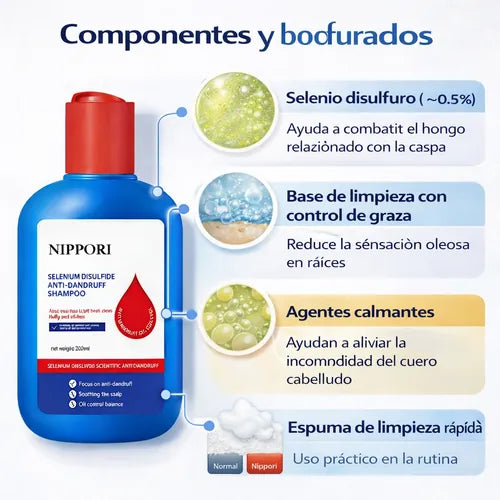 SHAMPOO NIPPORI ANTI CASPA – cómo se usa